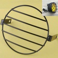 7'' Motorcycle Headlight Mesh Grill Protector Guard Retro Headlight PART