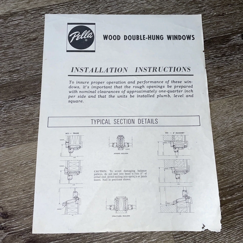 Pella Wood Double-Hung Windows Installation Instructions - Image 1 of 1