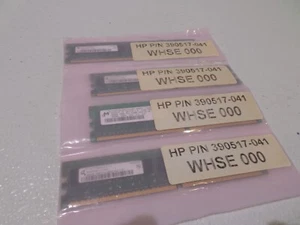 LOT OF 4 HP 256MB DDR2 ECC PC2-4200 533Mhz Memory 390517-041 - Picture 1 of 8