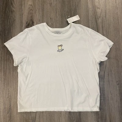 Camiseta Abercrombie & Fitch A&F Essentials Skimming Bordada Margs Picantes Foto 1 de 4