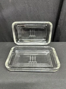 Vintage 1940s Art Deco Toastmaster Imperial Glass Trinket Hospitality Tray x2 - Picture 1 of 6