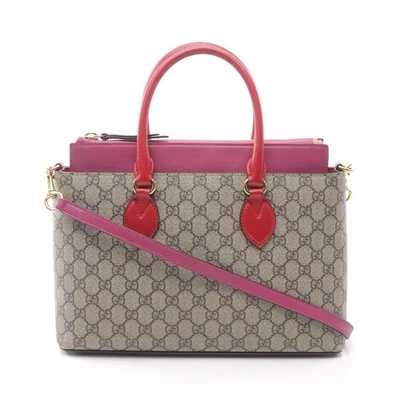 Bolso Bandolera GUCCI GG Supreme Hombro 409534 Lona Cuero Beige Rosa Foto 1 de 4