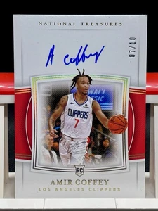 2019-20 Panini National Treasures Amir Coffey Rookie Autograph /10 Jersey Match - Picture 1 of 3