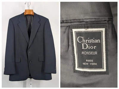 Christian Dior Monsieur винтажный темно-синий классический блейзер куртка 42L Unionmade США - Изображение 1 из 4