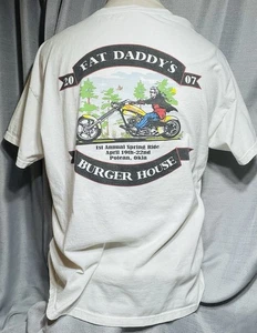 2007 Fat Daddy’s Burger House T-Shirt 2X Potean Oklahoma 1st Annual Spring Ride - Bild 1 von 2
