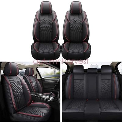 Leather Car 5-Seat Covers For Nissan Rogue 2010 2011-2023 Front & Rear Cushion Foto 1 de 4