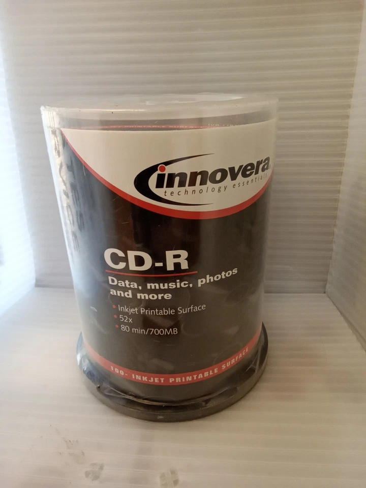 100 Pack - Innovera CD-R Printable Discs 700 MB /80 min 52x Spindle NEW SEALED - Image 1 of 2