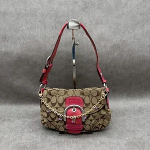 coach signature Flap Soho shoulder bag Beige Red - Picture 1 of 24