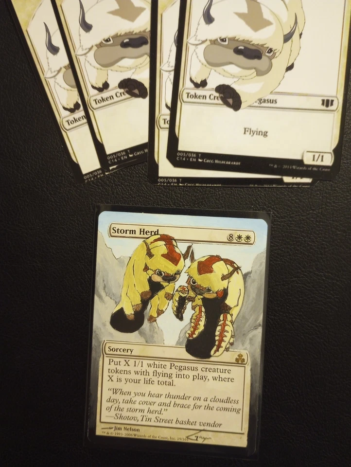 Sky Bison Storm Herd MTG Hand Painted extended art Korra Guildpact with tokens - Image 1 of 1