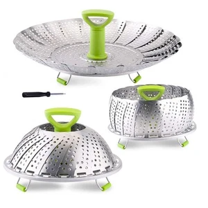 Cesta Vaporera Verduras, Acero Inoxidable Plegable Cesta Vaporera Inserto para V... - Imagen 1 de 8