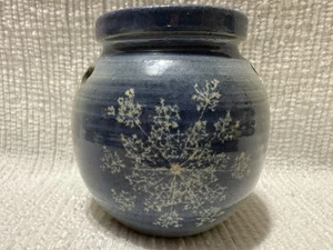 Votivkerzenhalter 1995-Eisen & Spitze Keramik-Bentonsport,IA.-Blau/Grau/Schneeflocke - Bild 1 von 6