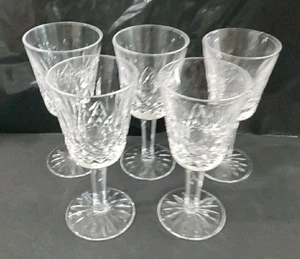 5 Waterford Crystal Lismore Claret Wine Glass EUC Stamped - Picture 1 of 18