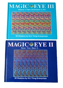 Magic Eye II & III Hardcovers N.E. Thing Enterprises 3D Illusions - Picture 1 of 1
