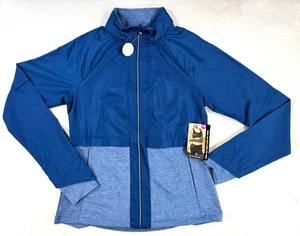 NWT AVIA Womens Medium Jackets Blue Logo Hooded Full Zip Activewear Sz XS - Picture 1 of 14