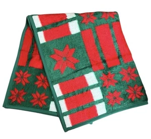 VTG Biederlack Christmas Blanket Holiday Throw Reversible 47x58 Red Green NEW - Picture 1 of 6