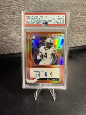 2022 Leaf Pro Set Metal Zay Flowers #PA-ZF1 Orange Auto 10 Grade, /10 Pop 1 !!! - Image 1 of 4