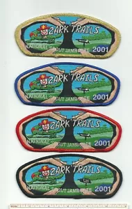 DQ SCOUT BSA 2001 JAMBOREE JSP 4ER SET OZARK TRAILS RAT SET MISSOURI AUFNÄHER - Bild 1 von 2