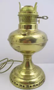 B&P BRASS OIL KEROSENE LAMP - ELECTRIFIED (DFY1) - Picture 1 of 7