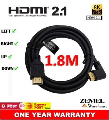 HDMI 2.1 Cable 8K@60Hz Ultra High Speed 48Gbps 4K 120Hz Dynamic HDR Angle Plug - Image 1 of 4