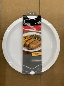 2x Mikrowellengeeignet Weiß Kunststoff Mikrowelle Teller 10 Zoll, 2/Packung 4 Teller insgesamt. - Bild 1 von 1