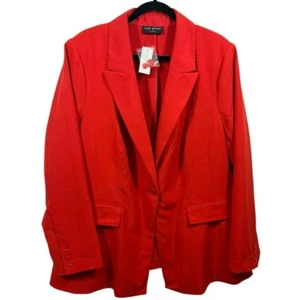 NWT Lane Bryant Single Button Red Blazer 24 - Picture 1 of 13