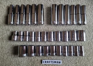 CRAFTSMAN  33pc Short & Deep 1/2 SAE METRIC 12pt ratchet wrench socket set - Picture 1 of 3