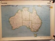 Large Vintage Map Of Australia  Rand Mcnally 44"×31" 