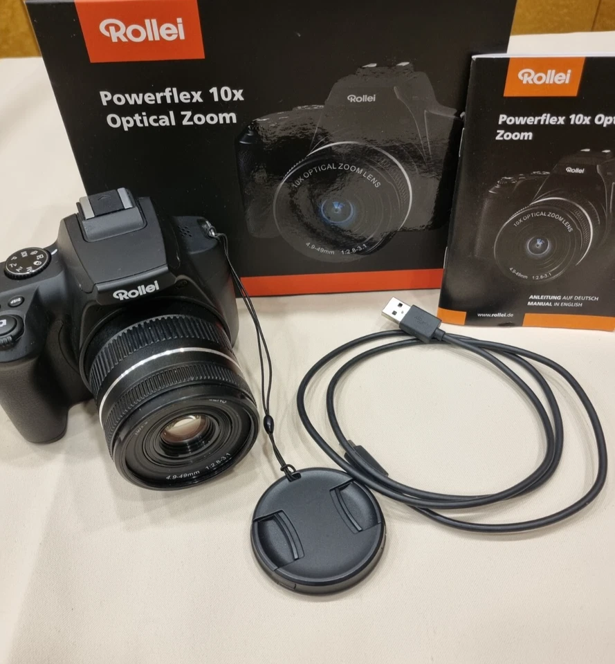 Rollei Powerflex 10x Optischer Zoom 8 Fotomodi 64 MP Ausklappbarer Blitz Schwarz - Bild 1 von 4