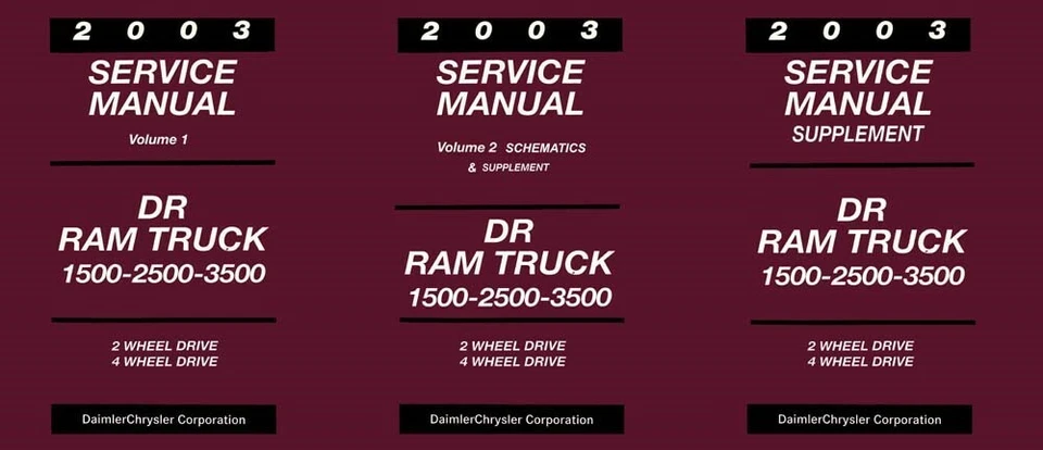 Dodge DR Ram 1500/2500/3500 2003 camioneta manual de reparación de taller Foto 1 de 1