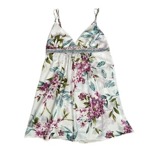 OSCAR de la RENTA Pink Label Floral Negligee sz S Semi Sheer Adjustable Straps - Picture 1 of 5
