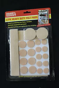 27PC FELT FLOOR PROTECTOR PADS SCRATCH SKID SLIP SELF ADHESIVE HEAVY DUTY FELT - Picture 1 of 2