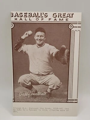 Gabby Hartnett Chicago Cubs 1977 Baseball's Great HOF Exhibit Card - Image 1 of 2