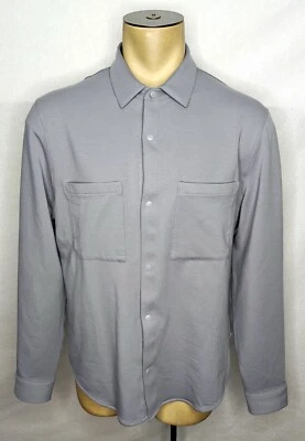 全新无标签 男式 Lululemon 兼容性灰色按扣长袖衬衫 大号 — 第 1/4 张图片