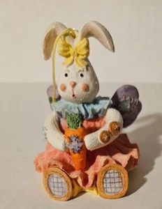Resin Easter Bunny With Butterfly Wings & Pink Dress Ornament Easter Decoration - Picture 1 of 5