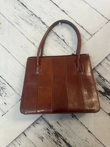 Vintage SAGA kleine Schultertasche aus Leder braun Made in Canada - Bild 1 von 10