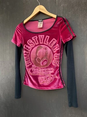 Dolce Gabbana Vintage Velour Freestyler 83 raro manga larga talla 26/40 Foto 1 de 4