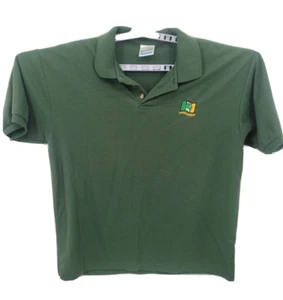 VTG 90s Screen Stars Polo Mens L Green Embroidered Irish Flag Ireland Golf Shirt - Picture 1 of 24