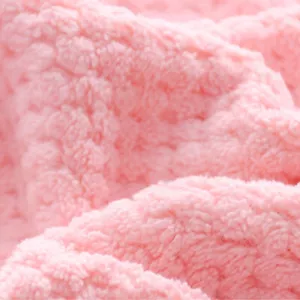 (Pink)Coral Velvet Bath Towel Water Absorption Bathing Body Towel Pure Color - Picture 1 of 3
