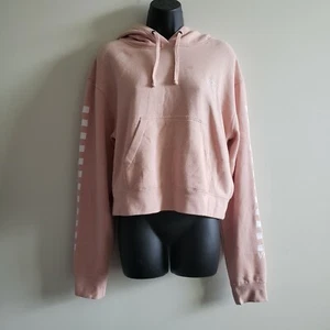 Vans Off the Wall Womens Hoodie Medium Pink Cropped Hoodie Pullover Sweatshirt - Picture 1 of 8