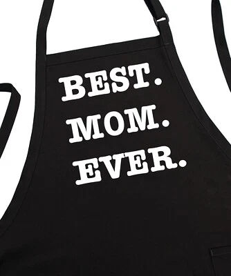 COOLAPRONS BEST MOM EVER Cooking Aprons For Women, Fully Adjustable, Two Pockets, Gift Idea