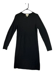 Vestido Talbots Mujer Talla Mediana Negro Lana Tejido Mangas Largas Parte Superior del Cuerpo Acanalado - Imagen 1 de 15