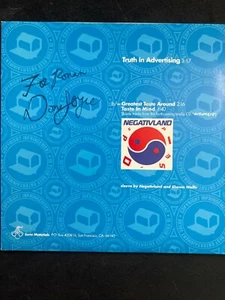 NEGATIVLAND ‎– Truth In Advertising US 7" 45 MINT- SIGNED by DON JOYCE! JSA COA - Picture 1 of 5