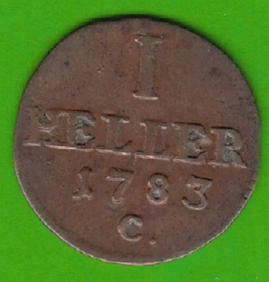 Coin Heller Saxony 1783 very good beautiful nswleipzig - Image 1 of 2