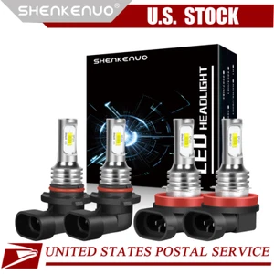 Combo 9005+H11 LED Headlight High Low Beam Bulbs 6500K Xenon White Super Bright - Picture 1 of 12
