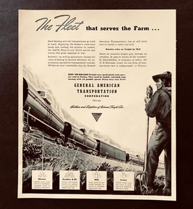 Pubblicità Trasporti Americani Gen 1942 Treno Merci Agricoltore Stampa Vintage AD - Foto 1 di 2