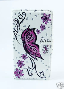 Samsung Galaxy S6 Edge Case Flip Etui Tasche Hülle Schmetterling Lila Strass - Bild 1 von 1