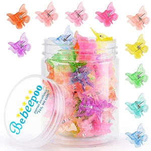 Mini Butterfly Hair Claw Clips - Glitter Small Hair Claw Clips, Sparkly Colorful - Picture 1 of 12