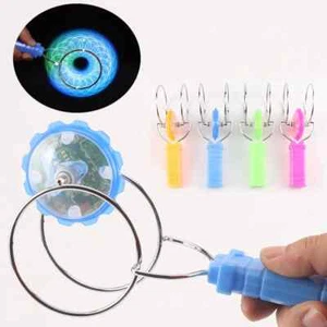 LED Magnetic Spinning Top Toy Colorful Hand Cranked Flashing Creative Kids Gift - Picture 1 of 8