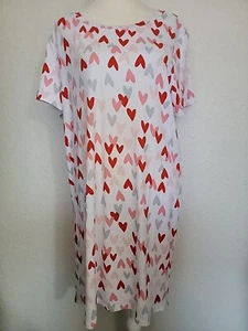 JACLYN SMITH INTIMATES Mujer M Camisa Dormir Nuevo con Etiquetas Camisón Elastizado/Corazones - Imagen 1 de 5