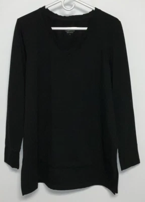 Sudadera para mujer Cuddle Duds con cuello en V grande negra Foto 1 de 3